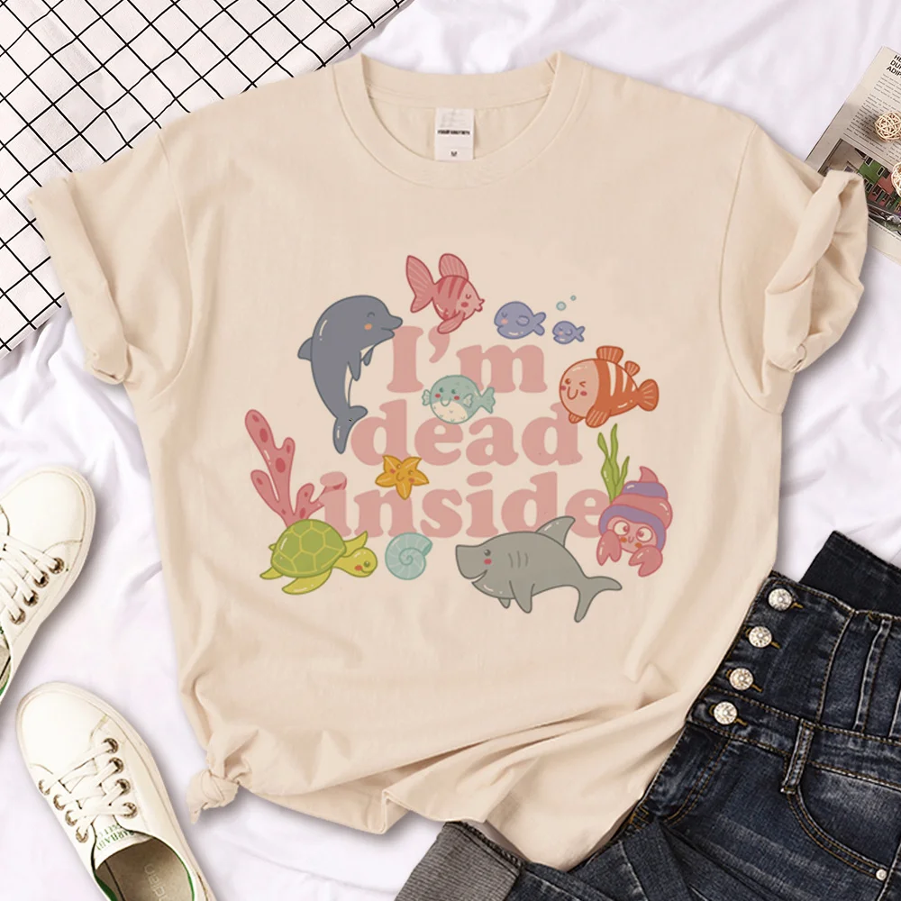

Dead Inside t shirt women anime t-shirts female graphic designer comic clothes