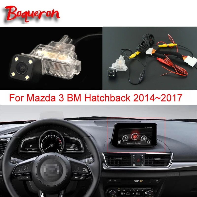 

Для Mazda 3 Mazda3 BM хэтчбек 2014 ~ 2018 RCA и оригинальный экран совместимый с автомобильной камерой заднего вида комплекты камер заднего вида