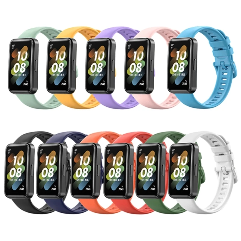 

Ремешок силиконовый для смарт-часов Huawei Band 8, спортивный сменный регулируемый водонепроницаемый браслет с защитой от пота