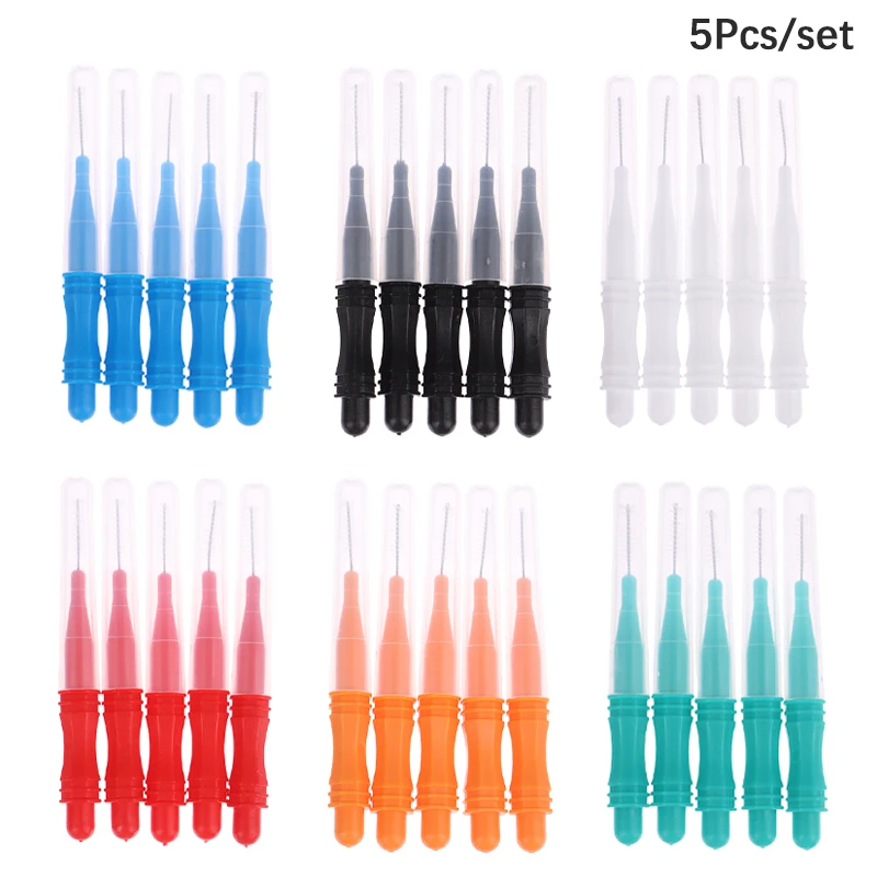 

5Pcs/set Interdental Brush Denta Floss Interdental Cleaners Orthodontic Dental Teeth Brush Toothpick Oral Health Care Tool