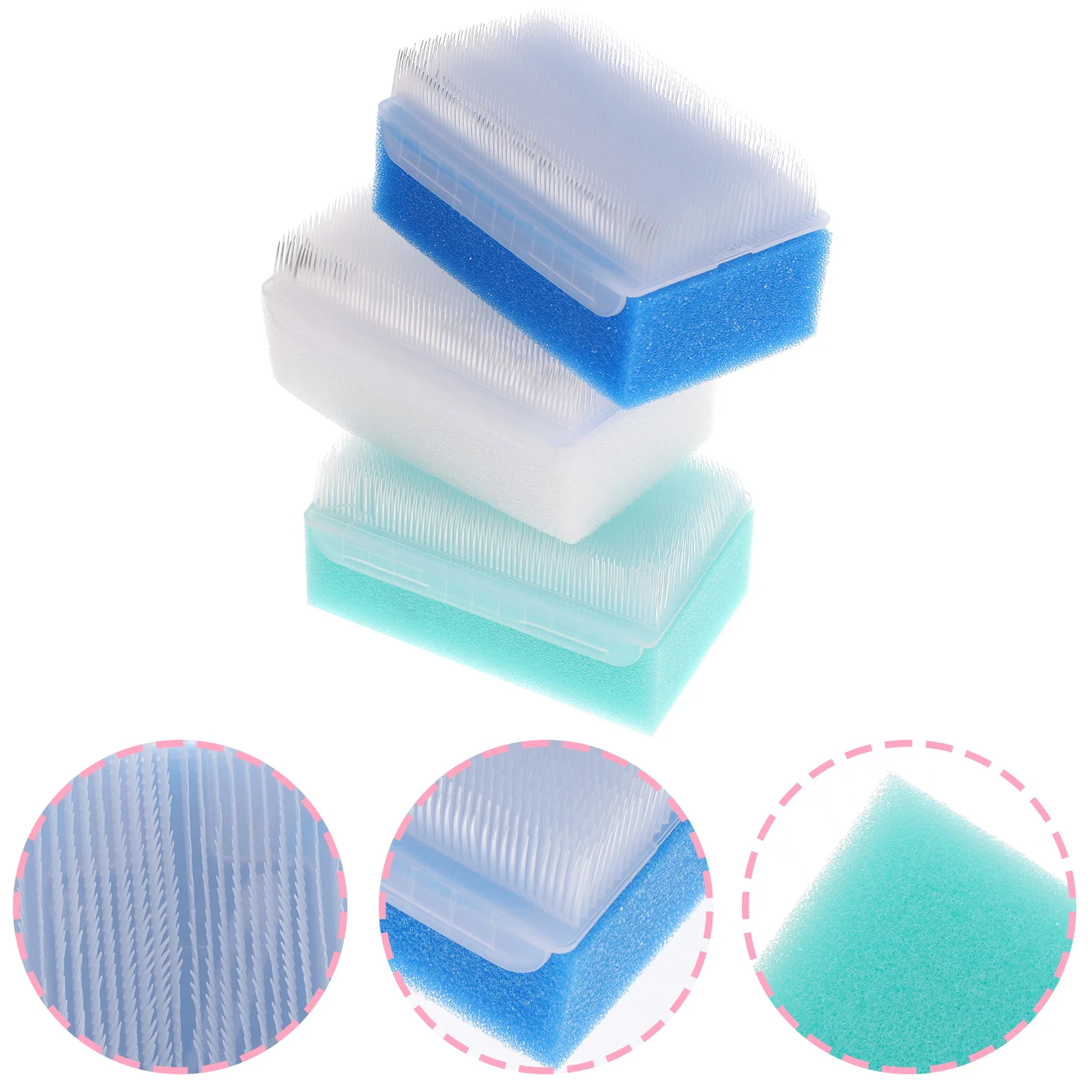 

3Pcs Sponge Head Brush Baby Shampoo Bath Scrubber Baby Head Massager for Baby Infant Each 1Pc White Blue Green