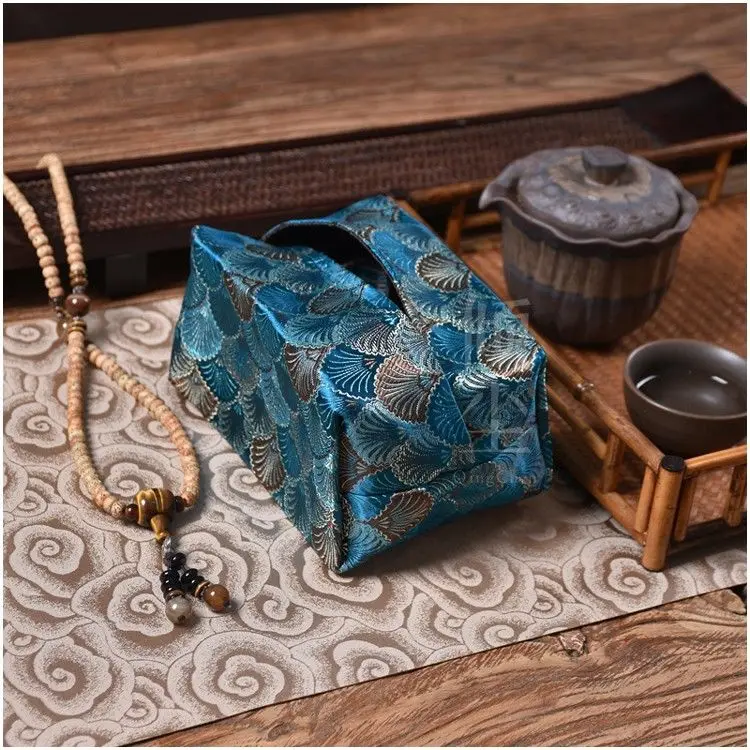 

Nishijin Brocade Material Pumping Paper Case Living Room Household Dining Table Decorate Vintage Fabric Tissue Box Cover