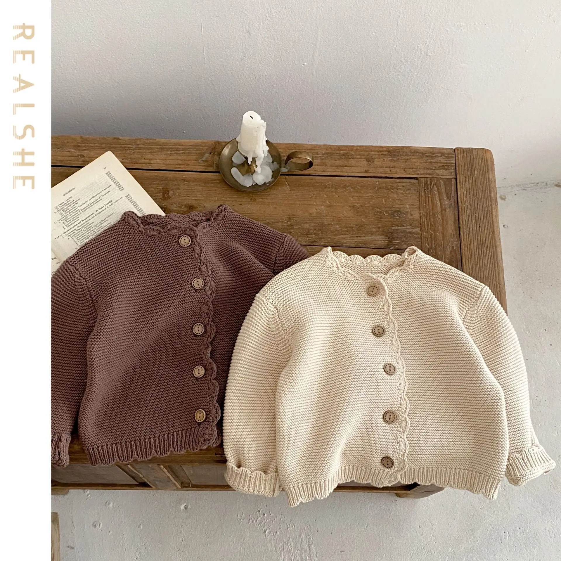 

Autumn Winter Baby Clothes Girls Sweaters Solid Knitting Cardigan Girls Coat Kids Jacket Children Outerwear 2023 New