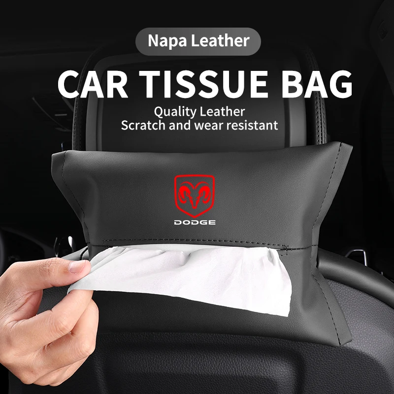

Car Tissue Bag Hanging Storage Sun Visor Tissue Box Seat Back Paper Towel Storage Bag For Dodge Journey Charger Challenger Calib