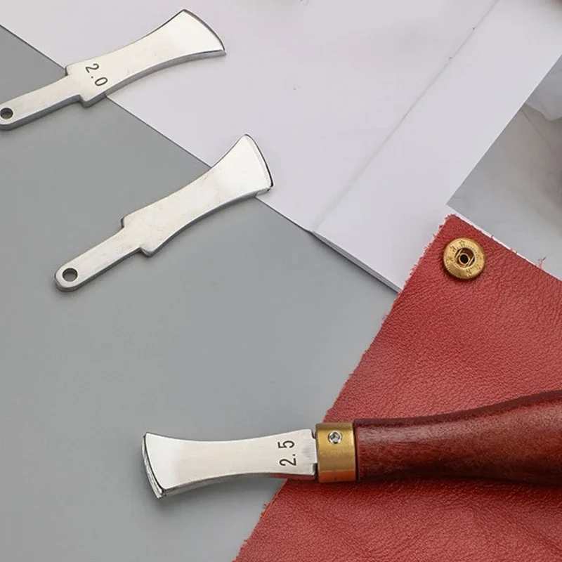 Инструмент для биговки кожи с деревянной ручкой со сменной головкой 1 0-2 5 мм