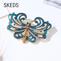 skeds new fashion enamel butterfly metal brooches crystal jewelry for women vintage insect banquet brooch pin womens pin gift