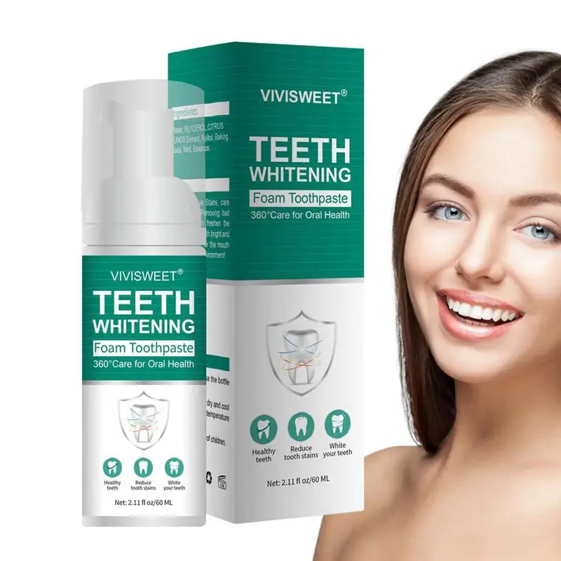 

Tooth Mousse Ultra-fine Teeth Whitenings Toothpaste 60ml Foam Whitenings Toothpaste Mousse Foam Deeply Cleaning Gums Stain