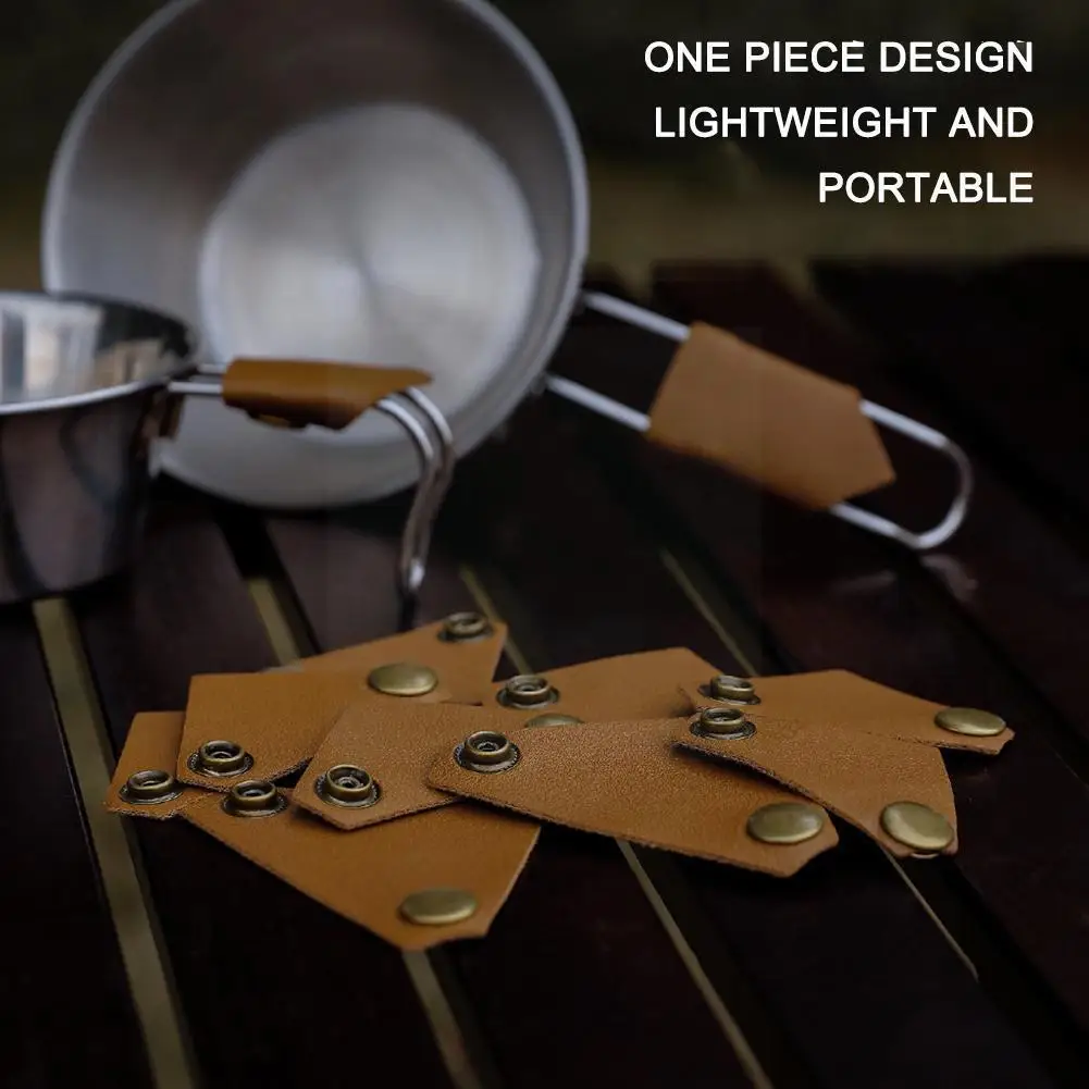 

Durable Pu Leather Frying Pan Handle Grip Protective Holder Anti-slip Wok Cast Camp Anti-scald Outdoor Skillet Cover Iron S M8c1