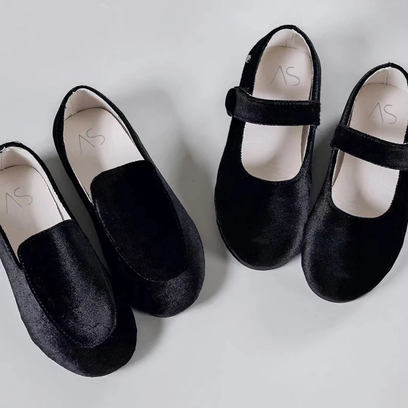 

Spring Kids Shoes Children Casual Shoes Baby Girls Black Fashion Loafers Toddler Velvet Ballet Flats Boys Moccasin Mary Jane