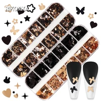 black gold butterfly nail glitter sequins parts mix star flower shape flakes lot for diy nail art decorations kawaii accessories