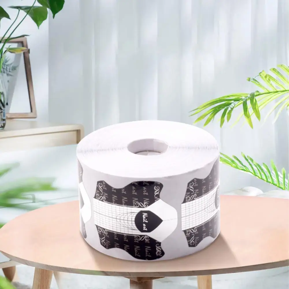 

500Pcs/Roll Nail Paper Mold Reusable Nail Mold Forms DIY PVC Nail Gel Extension Sticker French Curve Forms for Manicure