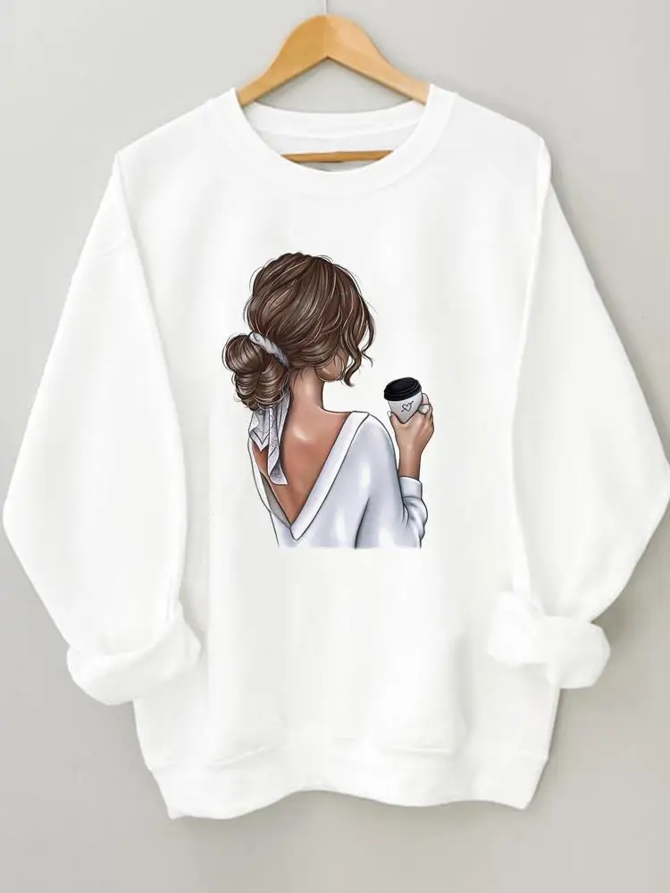 

Coffee Sweet Love 90s Style Casual Print Graphic Sweatshirts Autumn Pullovers Spring Fashion Fall Female Women Regular Clothing