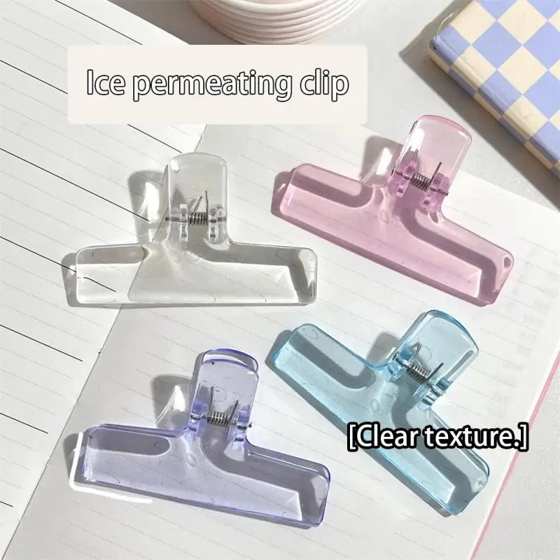 Ins Transparent Binder Clips Kawaii Paperclips File Documents Tickets Bookmarks Index Page Holder Office Binding Supplies