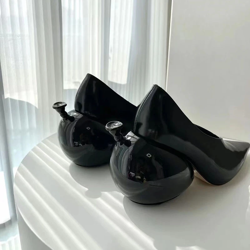 2023 Balloon Heel Pumps Women Shoes Sexy Pointed Toe New Design Ladies Shoes Fashion Show Slip-on Novelty Zapatos Para Mujeres
