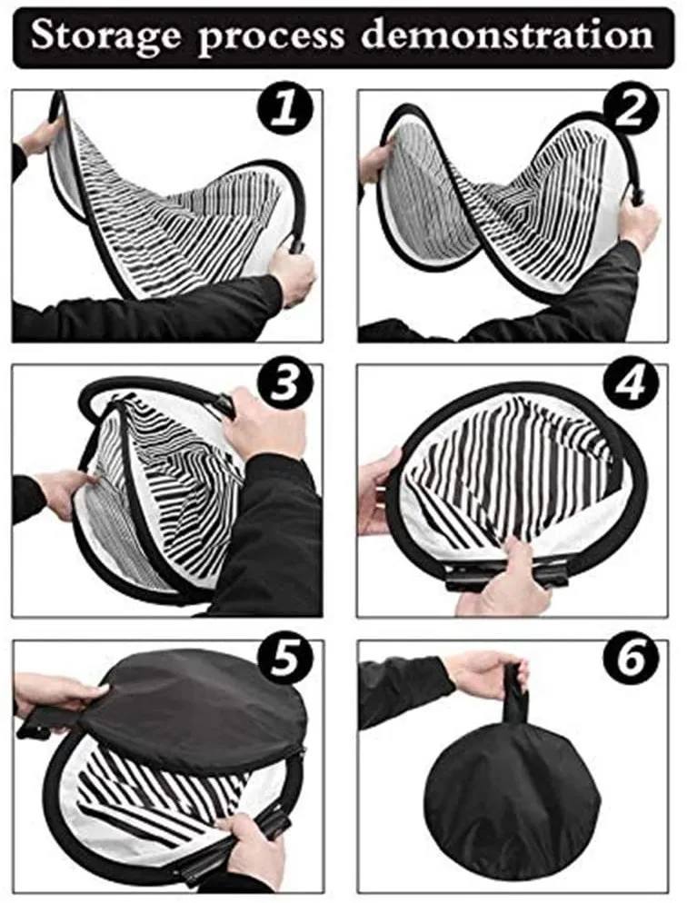 FURUIX 80 СМ Круглая полосатая Гибкая Складная подкладка Отражатель панель вмятины