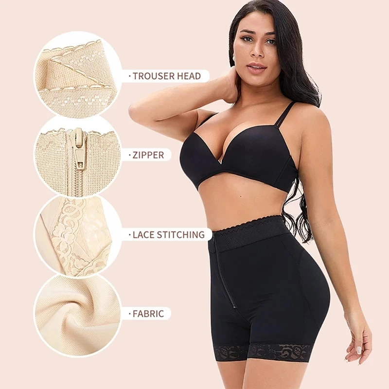 Women Slimming Tummy Control Shorts Butt Lifting High Waist Trainer Panties Compression Abdomen Postpartum Body Shaper Plus Size
