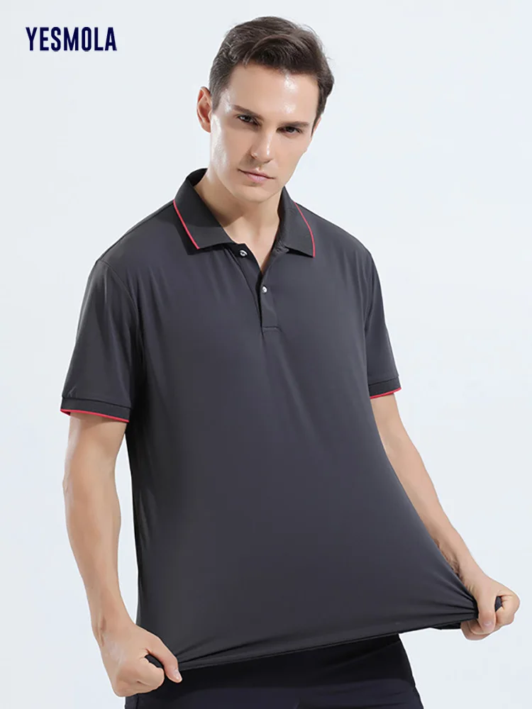 

Summer Polo Shirts For Men 2022 New Arrival Business Casual Tops Long Sleeve Lapel T-shirt Plus Size 5XL