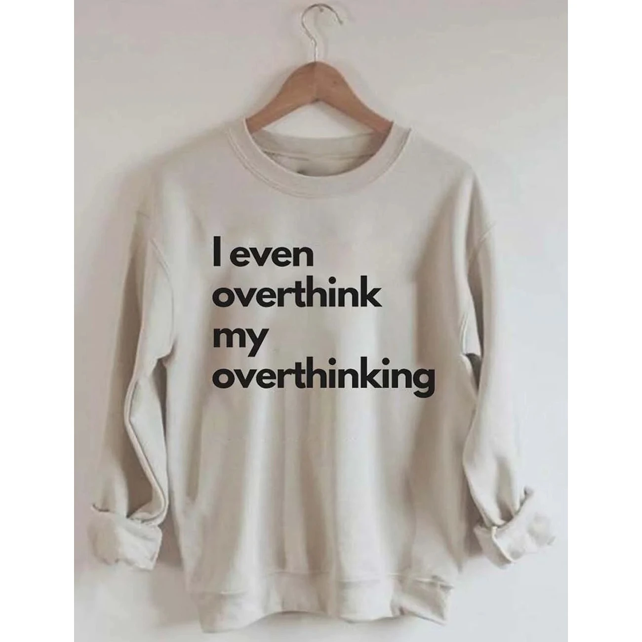 

Rheaclot I Even Overthink My Overthinking Женская Хлопковая женская Милая Толстовка с длинным рукавом