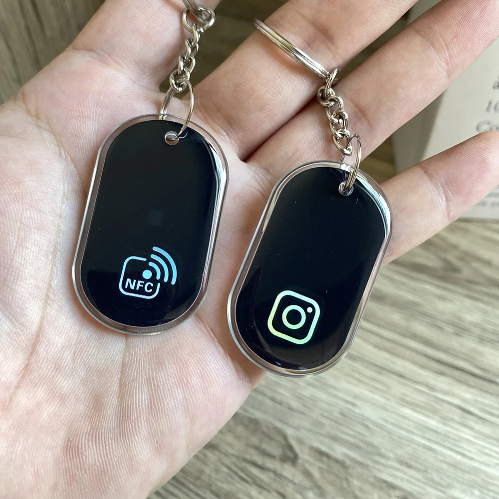 Стильная эпоксидная бирка в Instagram идентификация 13 56 МГц WhatsApp брелок для