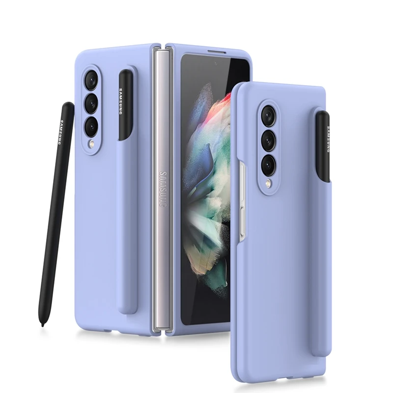 

Shockproof Liquid Silicone Case for Samsung Galaxy Z Fold 3 Fold3 5G Cover Matte Soft Touch Lens Full Protection Back Case