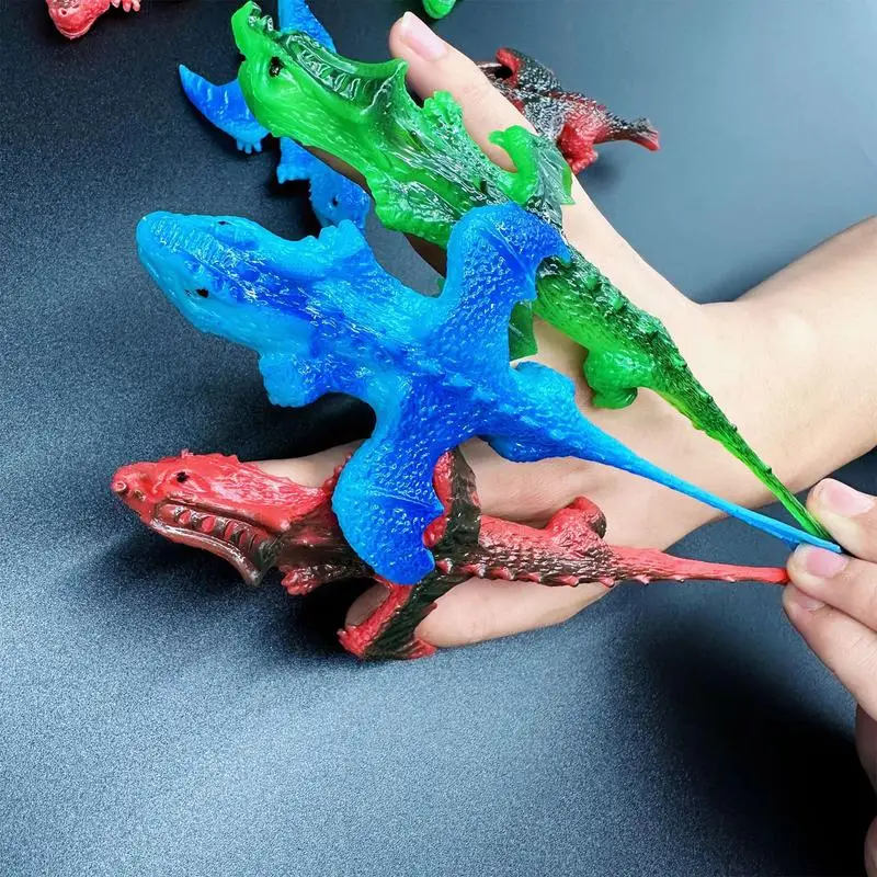 Рогатка для пальцев динозавр 12x игрушки животных динозавра стрейчевая