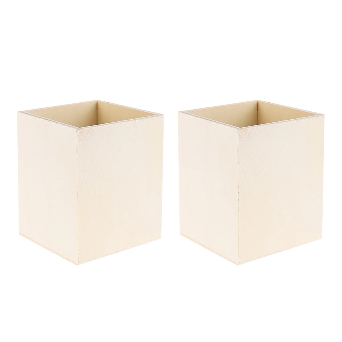 

Office Pen Cup White Wooden Holder Desk Stationary Organizer Student