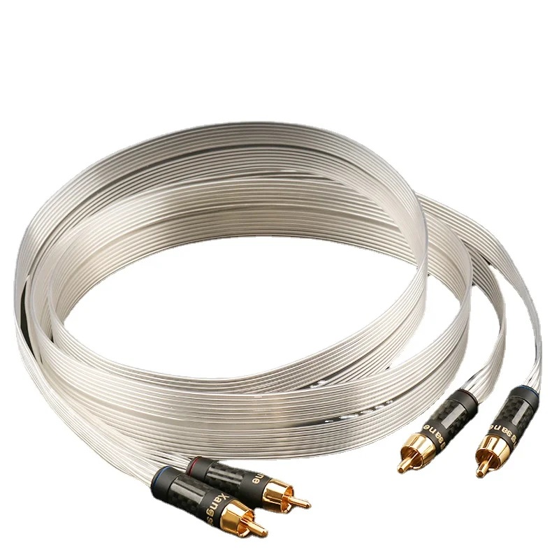 

Пара OCC посеребренный Core Hifi аудио Rca кабель с позолоченной вилкой из углеродного волокна