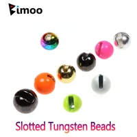 bimoo 20pcs 2 5mm 2 8mm 3mm 3 5mm slotted tungsten beads jig nymph fly tying material for tying fast sinking trout fishing lures