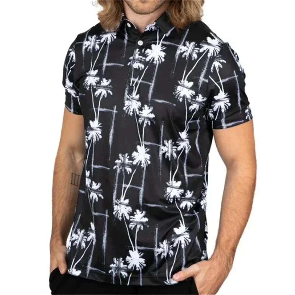 

Мужская футболка-поло с коротким рукавом и принтом, для игры в гольф