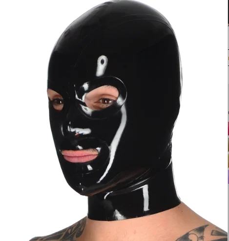 

100% latex Rubber Gummi Black Mask, handsome, role-playing, party, comfortable xs-xxl 0.4 mm