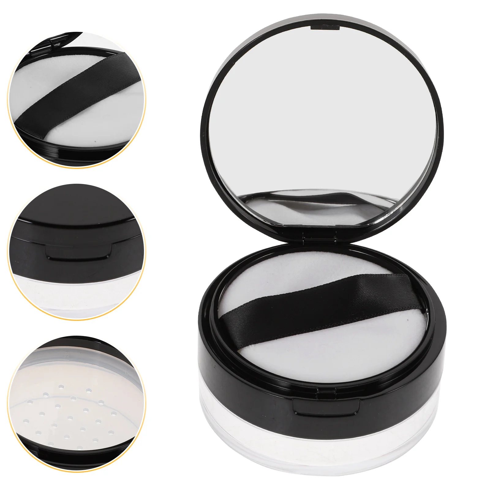 

Case Puff Container Empty Makeup Box Loose Jars Holder Refillable Containers Travel Jar Face Storage Compact Sifter Round Lids