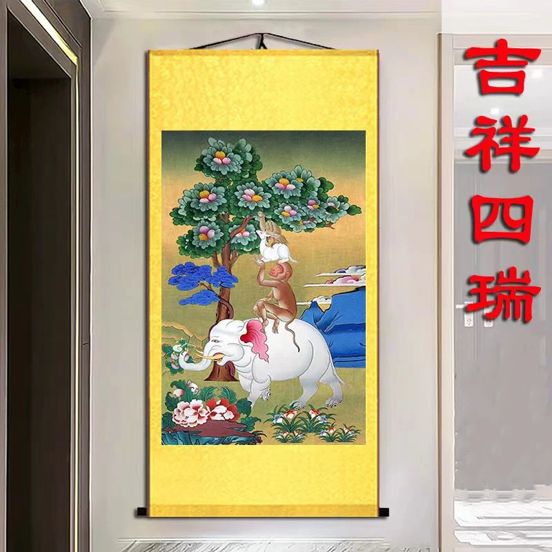 Роскошные четыре руины подвесные картины в тибетском стиле гармоничные