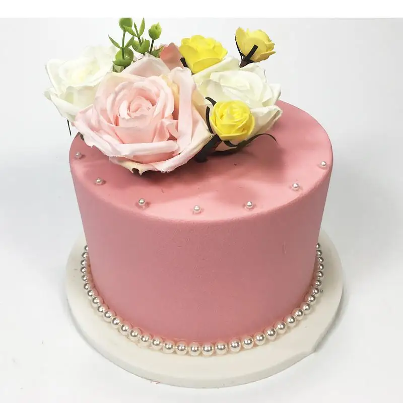 

Cake Model Pink Simulation Sample Floral Birthday Cake Model Plastic Cakes Shop Window Sample Arrangement Stencil Do Not Fade