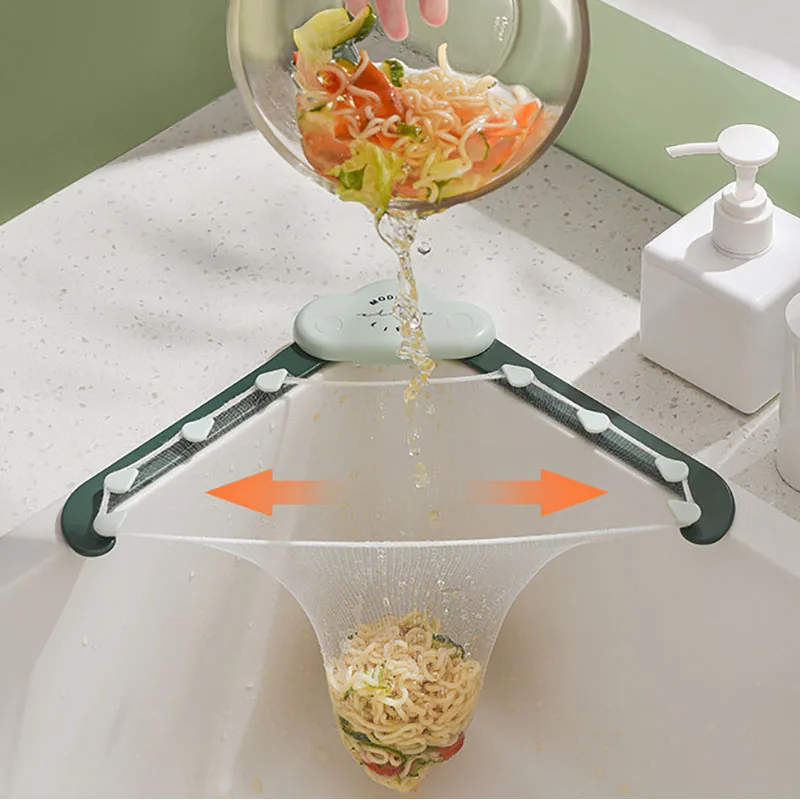 

Kitchen Sink Filter Triangle Drainage Rack Anti Block Strainer Leftover Drain Rack Disposable Soup Separation Filter Net Bag