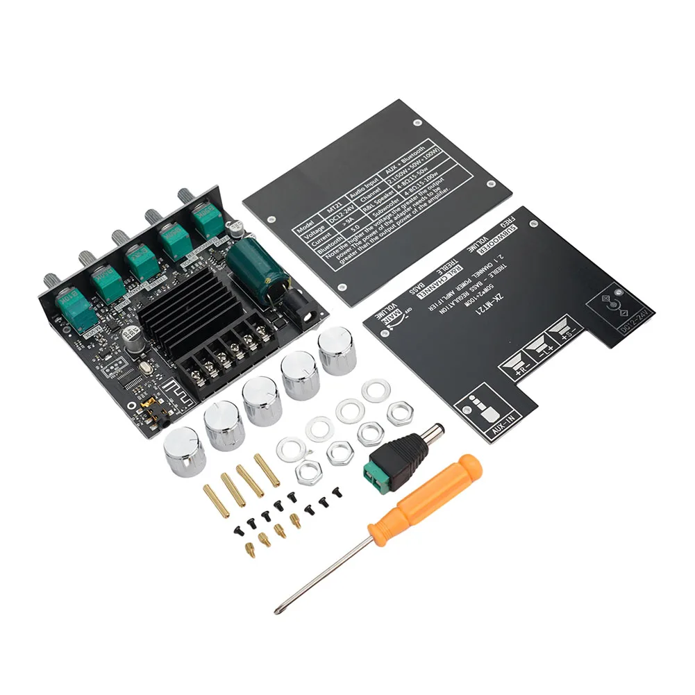 ZK-MT21 AUX-совместимая плата усилителя мощности 2 1-канальный модуль для DIY Bluetooth