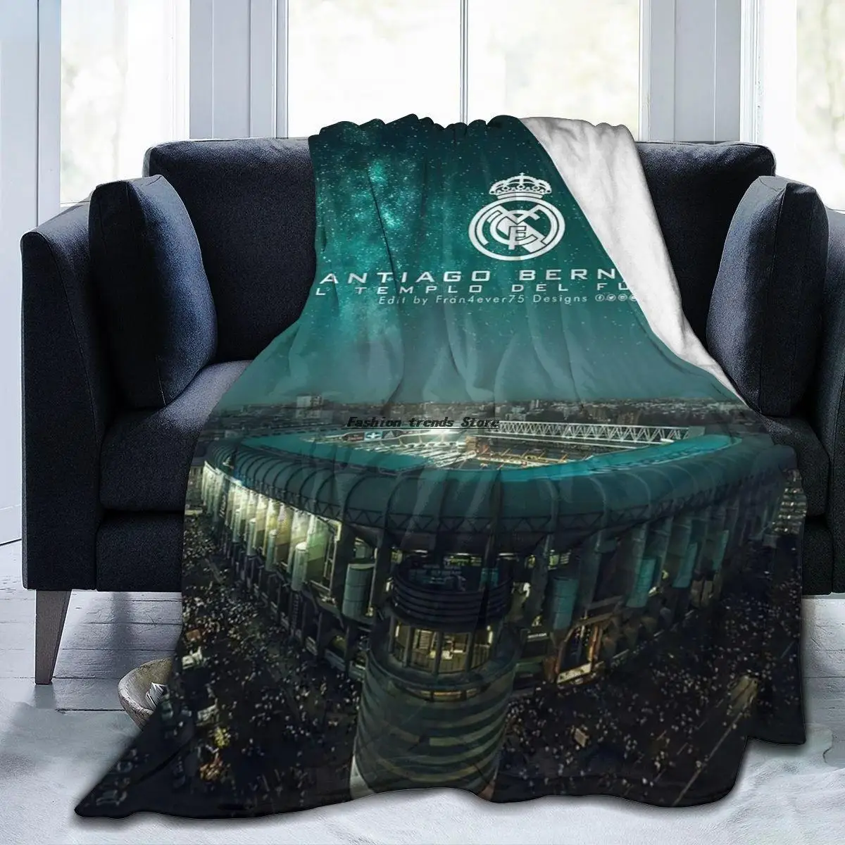 

Real Madrids Anime Rangers RFC badge Fleece Blanket flannel throw Sherpa bedspread bedding sofa 08