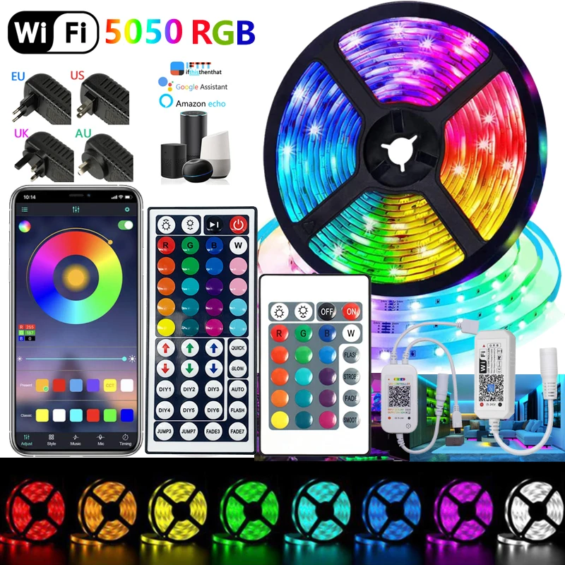 

SMD 2835 LED Strip Infrared Bluetooth WIFI Lights RGB Flexible Lamp Light DC Tape Ribbon Diode For Living Room Computer TV Desk