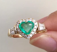 princess proposal engagement heart ring elegant noble woman banquet birthday gift romantic bride wedding eternal jewelry ring