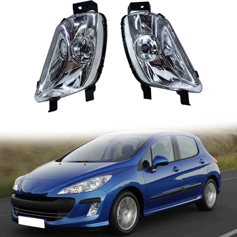 

9670528380 9670528280 Car Front Bumper Left Right Fog Lights Assembly Foglight With Bulb For Peugeot 308 408 308SW 308CC