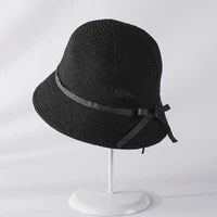straw visor hats for women summer sun sun shader hat wide brim beach hats girl outside travel straw cap casual bow hat
