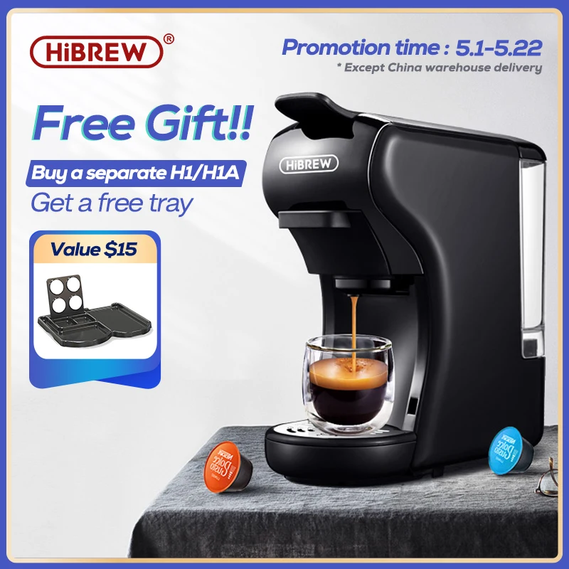 HiBREW Coffee Machine 19 Bar 3in1&4in1 Multiple  Capsule Espresso  Cafetera , Pod  Coffee Maker Dolce Milk&Nexpresso &Powder  H1