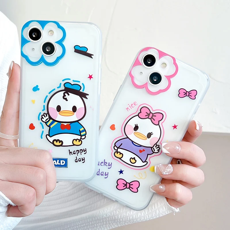 

Disney Cartoon Donald Daisy Duck Phone Case for iPhone 11 12 13 mini pro XS MAX 8 7 Plus X XR Cover