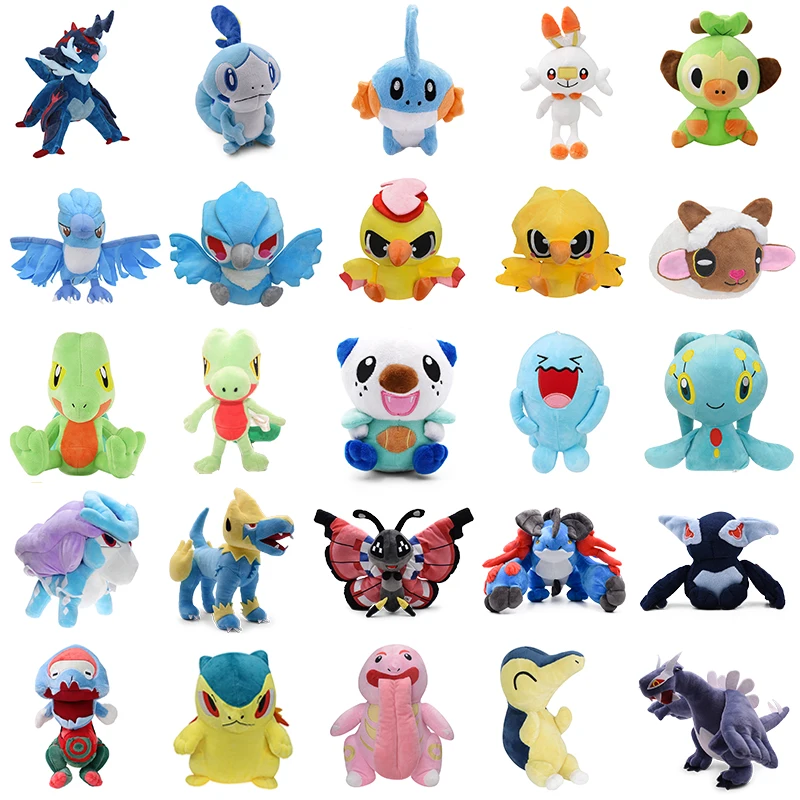

Sobble Scorbunny Grookey Pokemon Peluche Dolls Mega Swampert Mudkip Oshawott Treecko Anime Stuffed Plush Toys Birthday Gifts