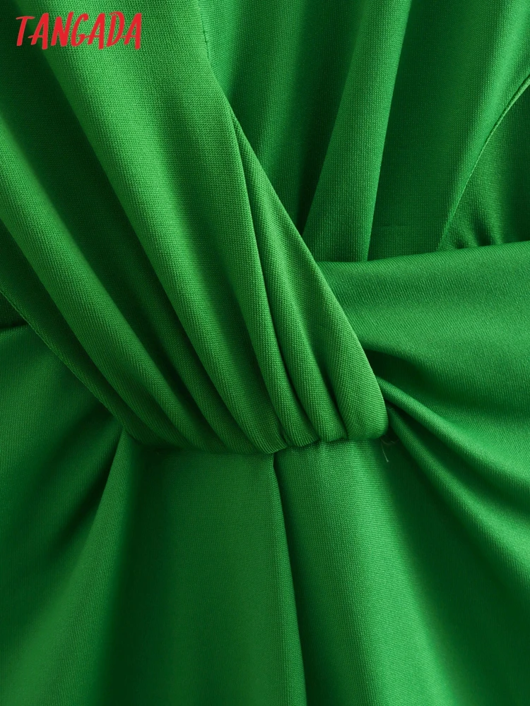 Комбинезон Tangada женский с бантом повседневный зеленый Ромпер без рукавов