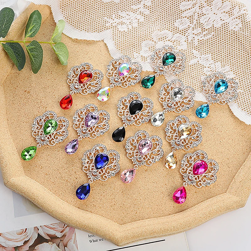 

1Pc 52*30mm Pendant Snap Button for Clothing Diy Manualidades Rhinestone for Needlework Diy Hair Accessories Decorative