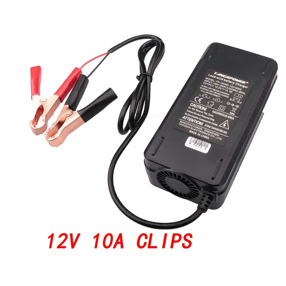 

12V 10A Lead-acld Battery Fast Charger XT90/Clips Adapter Input AC 100-240V For Car/Truck /Motorcycle/AGM/GEL/WET BatteryCharge