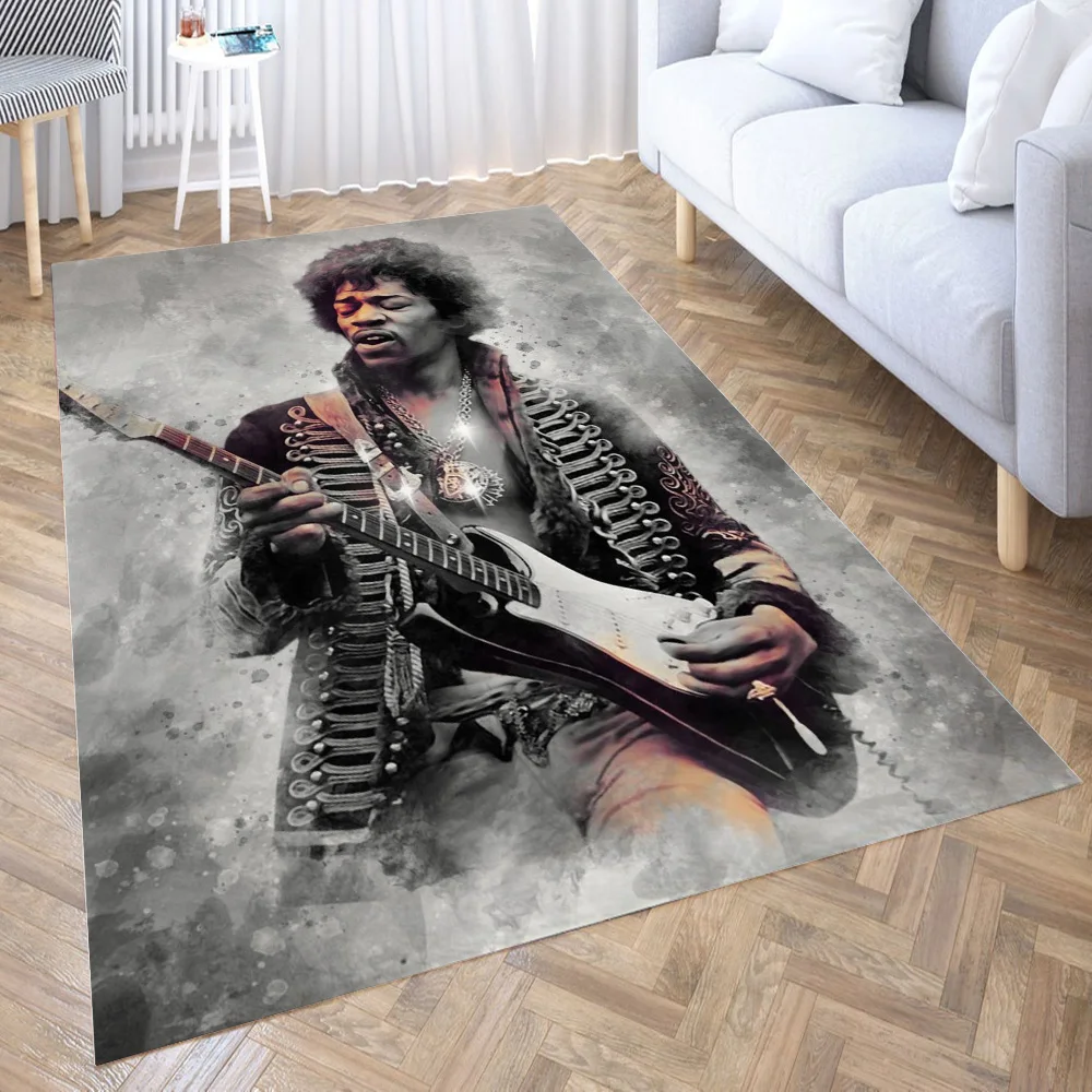 

jimi hendrix 3D Carpet Living Room Kitchen Entrance Door Mat Anti-slip Floor Rug Bathroom Area Hallway Mats