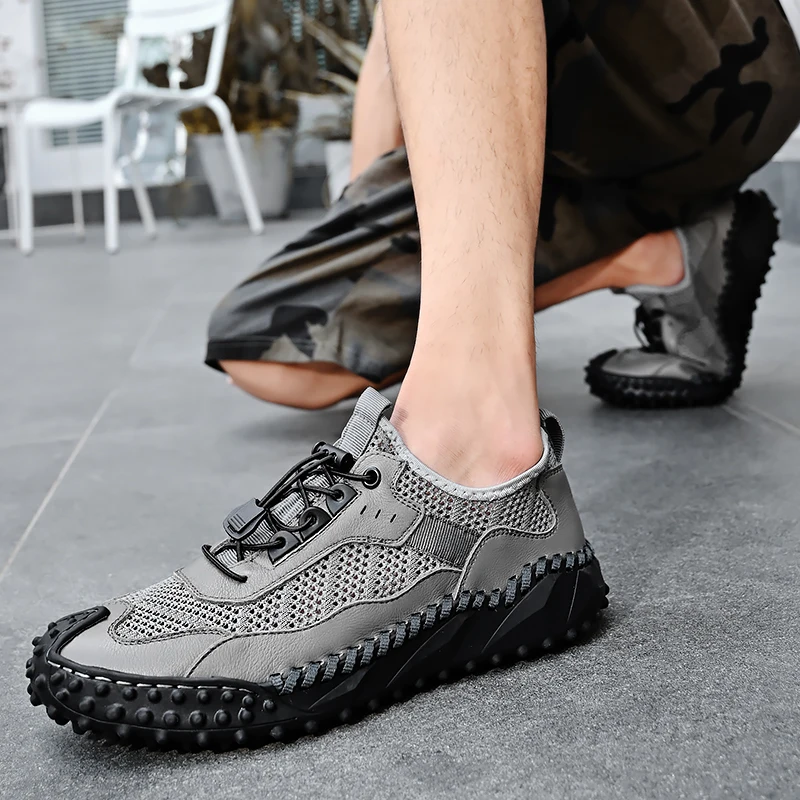 Men's Summer Hollow Breathable Golf Shoes Outdoor Grass Walking Sneakers Men's Golf Sneakers Men's Business Casual Shoes