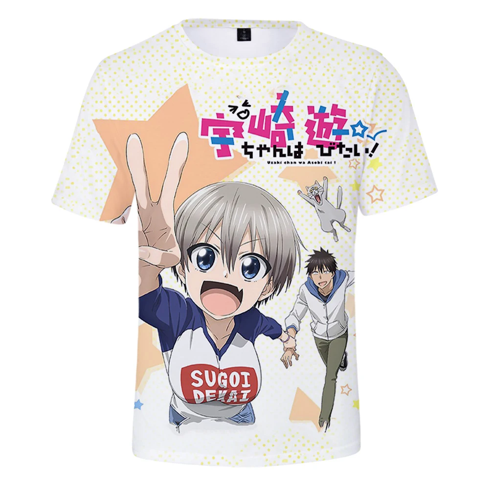 

Узаки-Чан хочет порадовать вас на 2023 год! Летняя футболка с 3D-принтом аниме, Повседневная футболка в стиле Харадзюку, одежда унисекс с коротк...