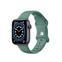 soft silicone sport band for apple watch se 7 series 44mm 40mm rubber watchband strap on smart iwatch 765432 42mm 38mm bracelet